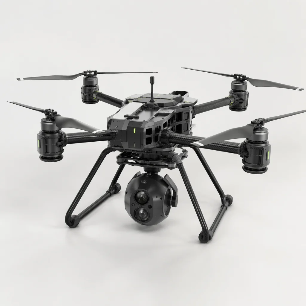 Conceptual complete multirotor UAV platform visualization