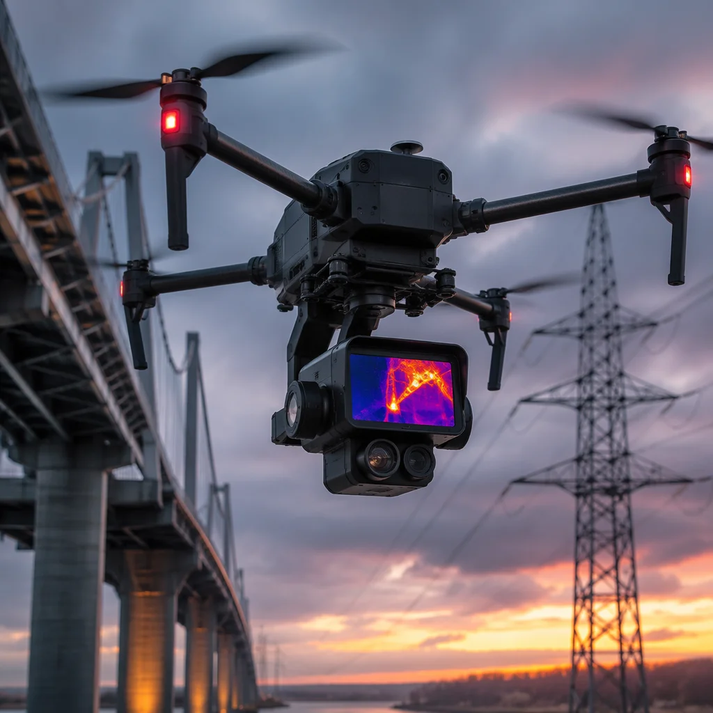 Industrial inspection drone conceptual visualization