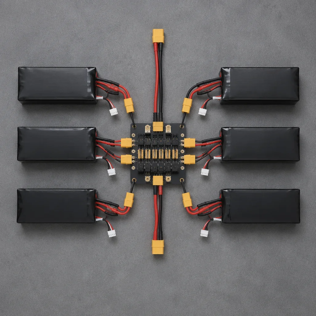 Li-Ion battery packs with power distribution board and connectors