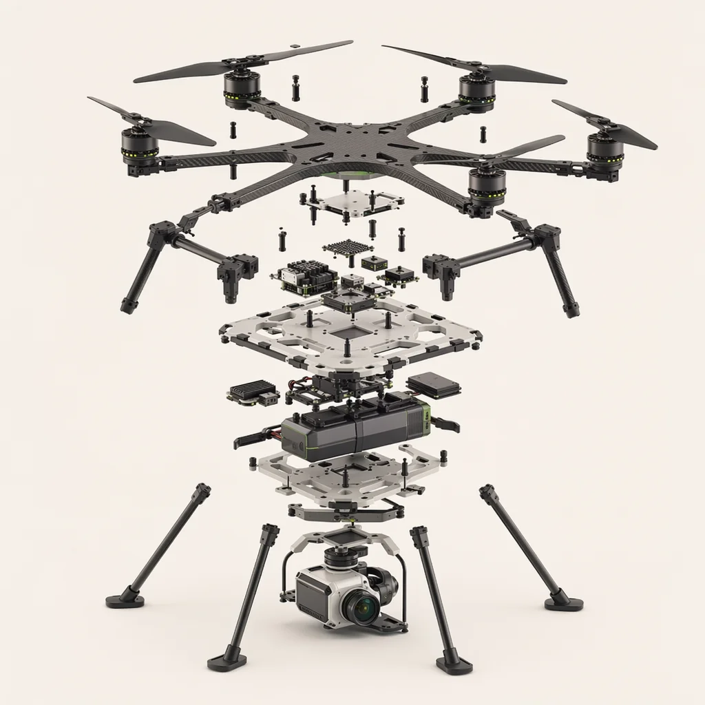Conceptual layered UAV architecture illustration